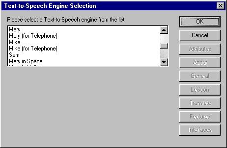 Speech Selection Window